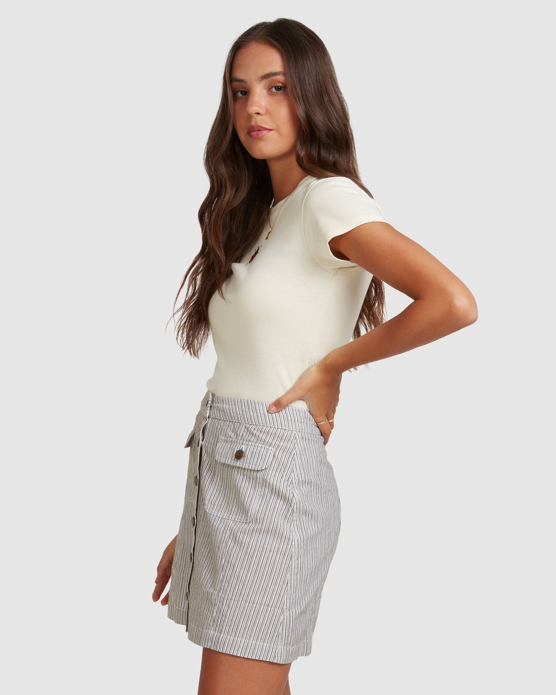 1 EDIE STRIPE SKIRT White 217852 Element