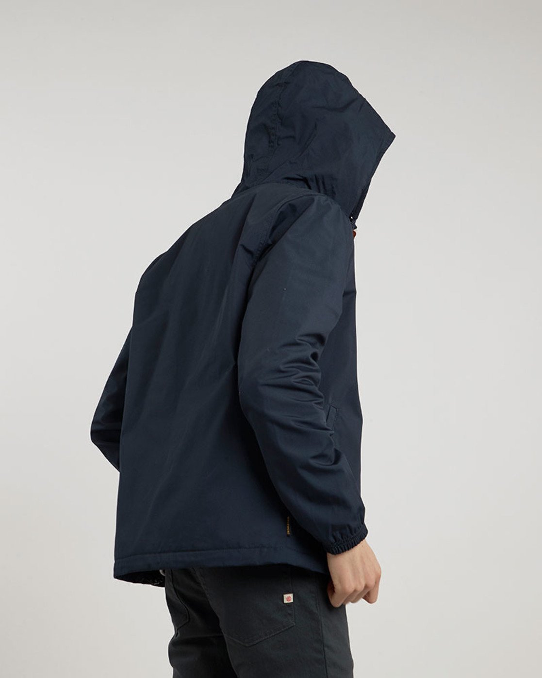 navy jacket with hood