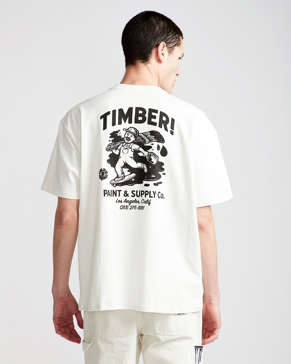 2 Timber Heavy Ss Tee - Knit for Men White N1KTC5ELP9 Element