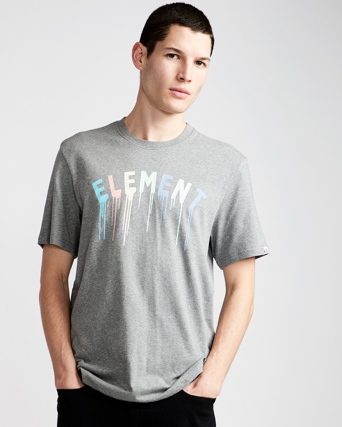 0 Stencil Ss - Tee Shirt for Men Gray N1SSE6ELP9 Element