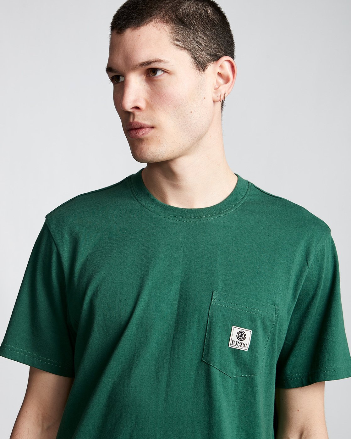 1 Basic Pocket Label - Short Sleeve T-Shirt for Men Green N1SSG3ELP9 Element