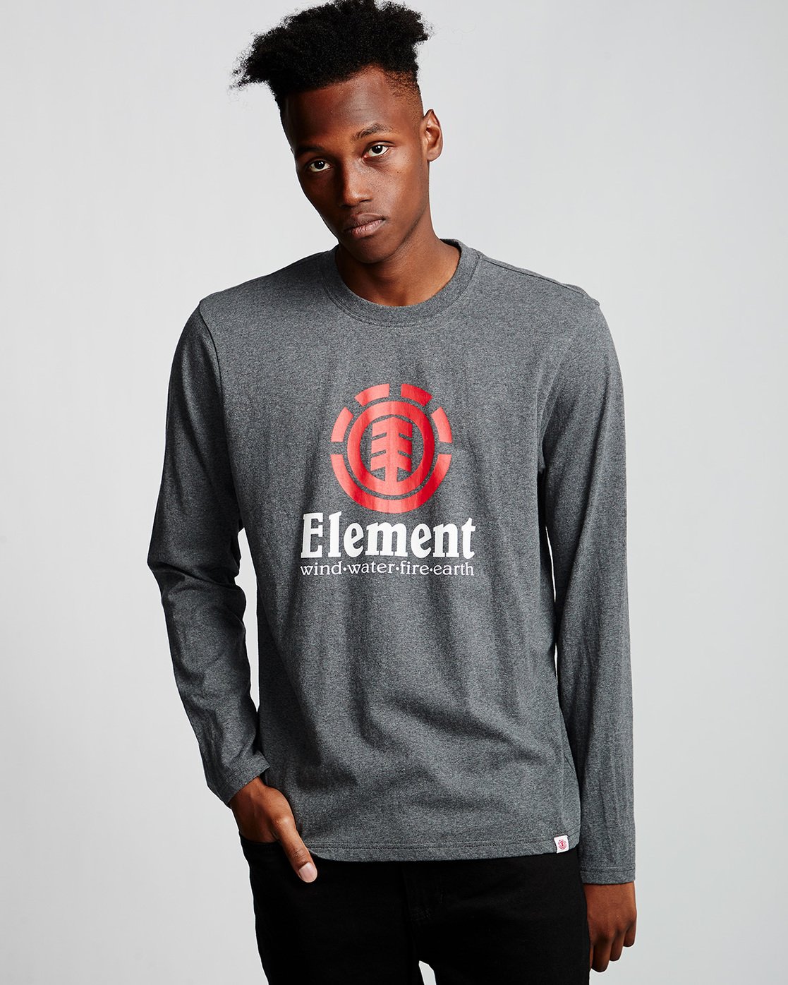 0 Vertical - Long Sleeve T-Shirt for Men Gray Q1LSA3ELF9 Element