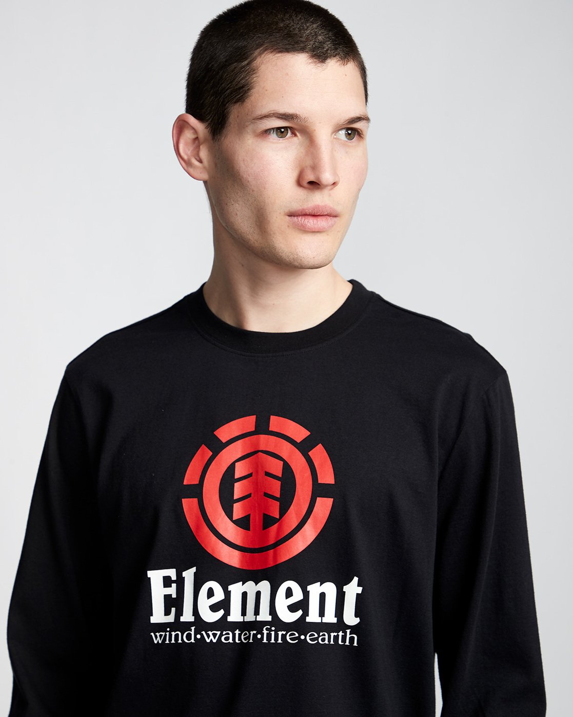 1 Vertical - Long Sleeve T-Shirt for Men Black Q1LSA3ELF9 Element