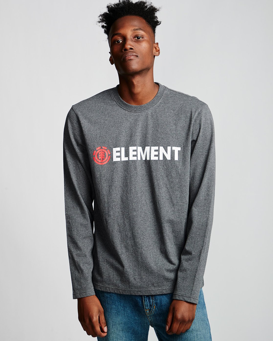 0 Blazin - Long Sleeve T-Shirt for Men Gray Q1LSA4ELF9 Element