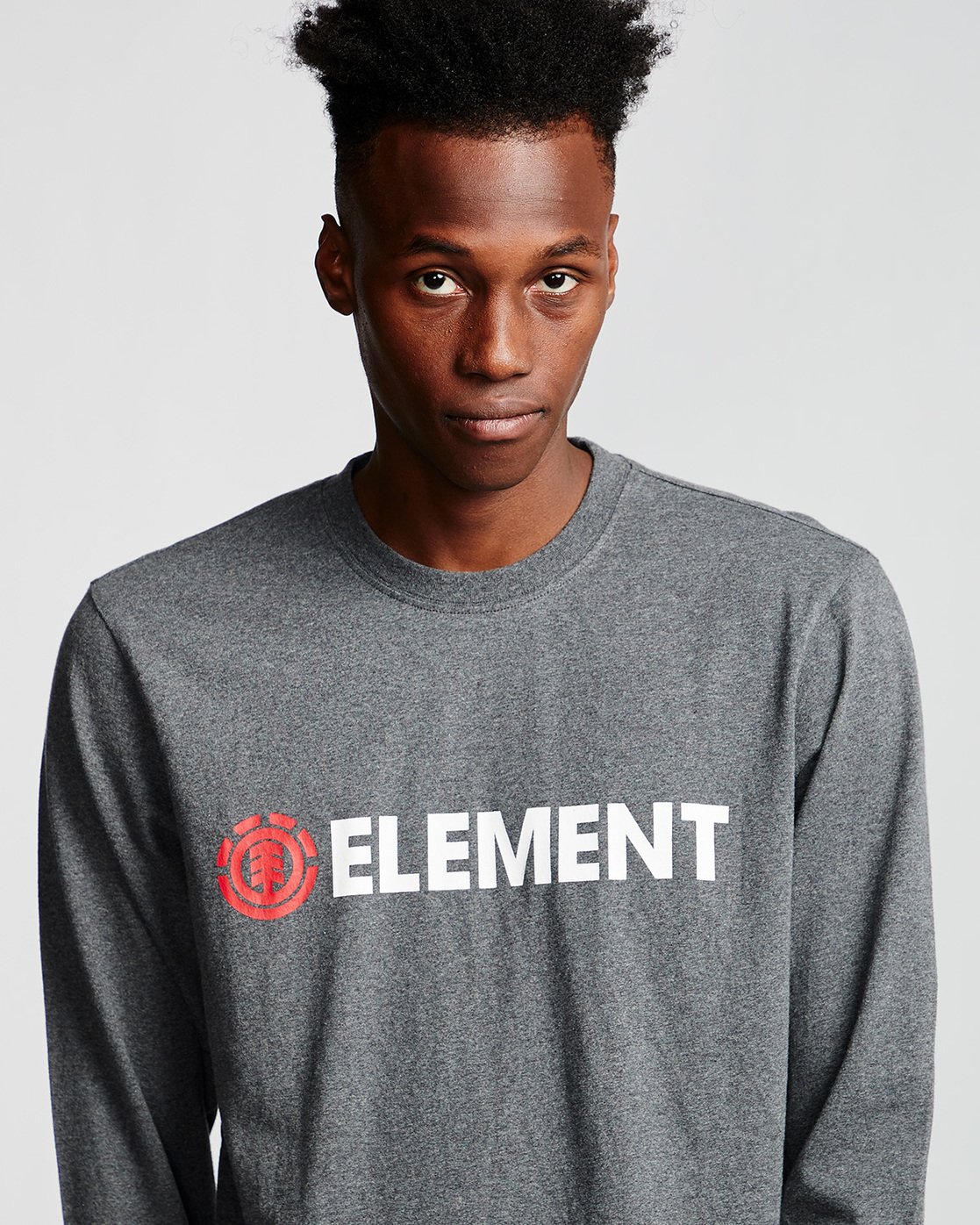 1 Blazin - Long Sleeve T-Shirt for Men Gray Q1LSA4ELF9 Element