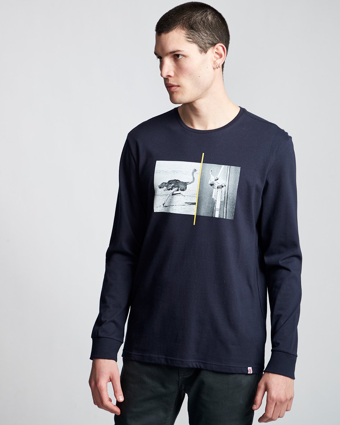 0 Ostrich Apse - Long Sleeve T-Shirt Blue Q1LSB4ELF9 Element