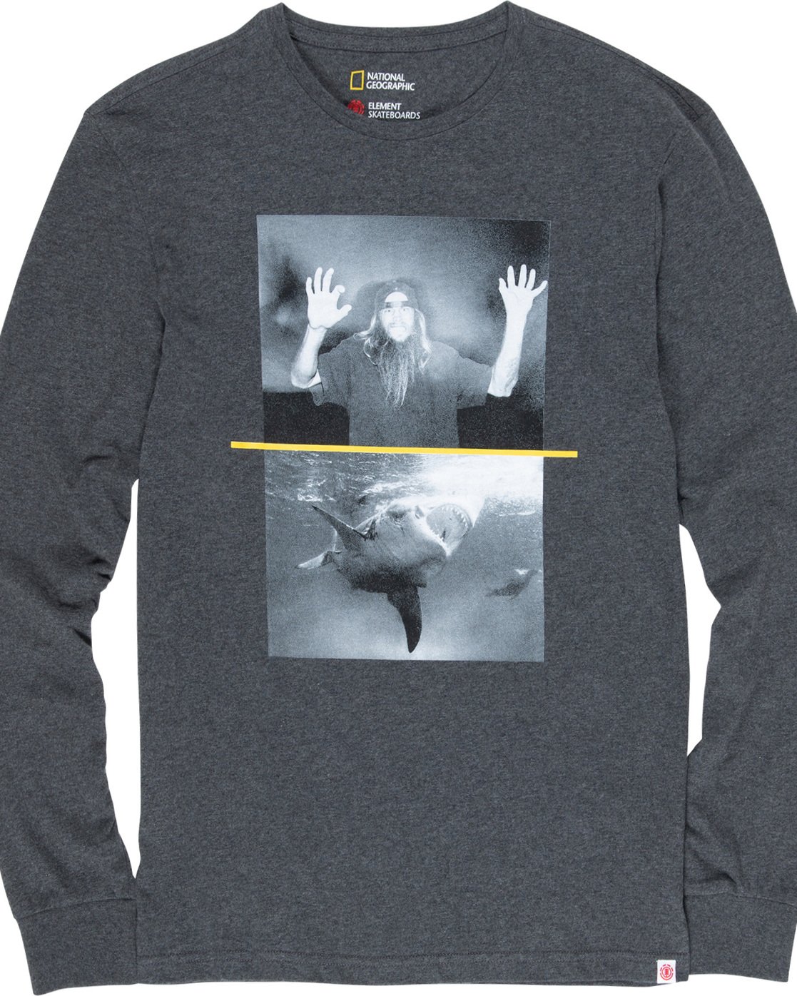 4 Shark Fletcher - Long Sleeve T-Shirt Gray Q1LSB5ELF9 Element