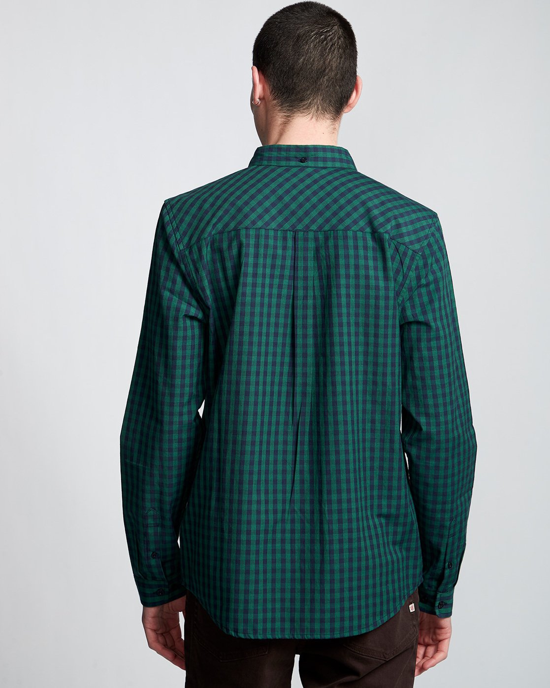 2 Icon Gingham - Long Sleeve Shirt Blue Q1SHA2ELF9 Element