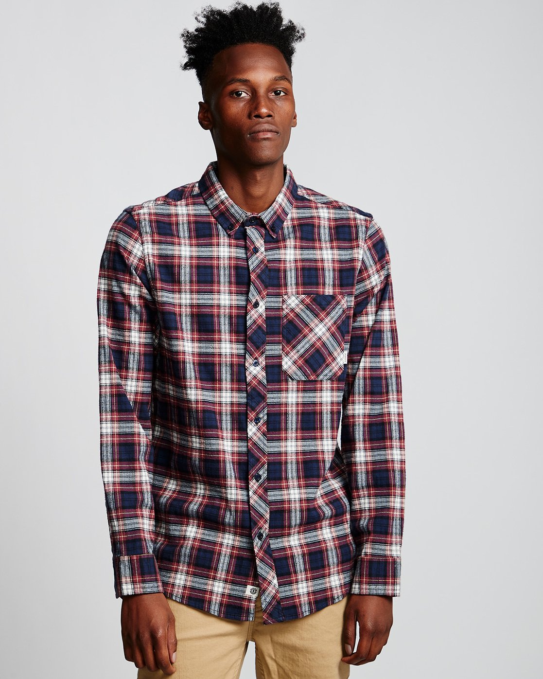 0 Lumber Classic - Long Sleeve Shirt Red Q1SHA3ELF9 Element