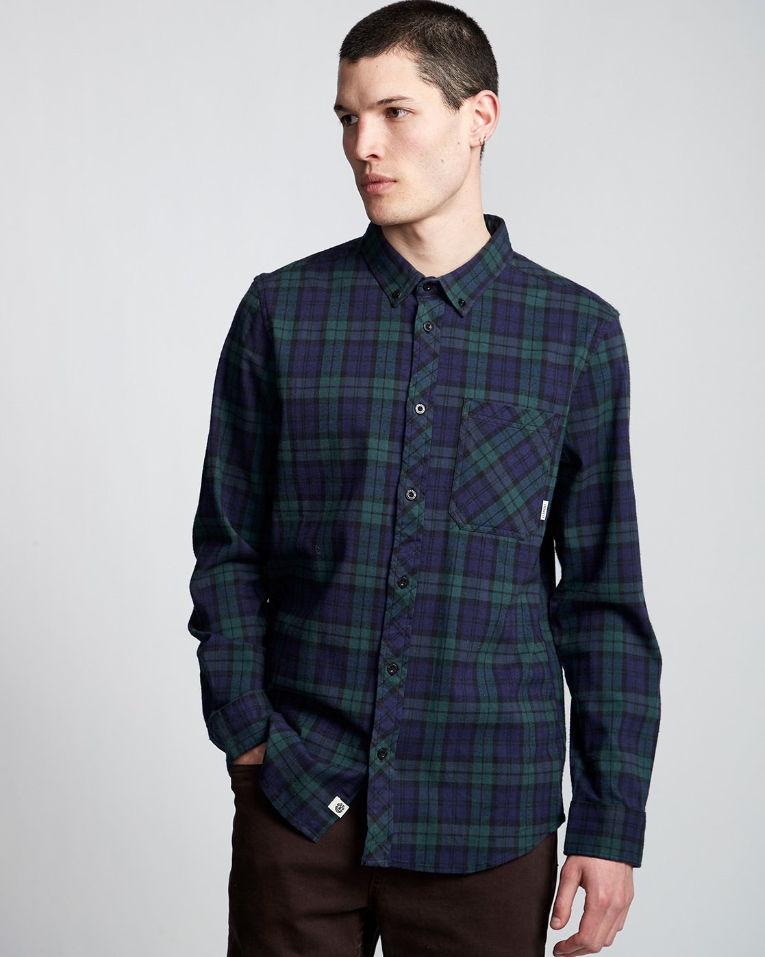 0 Lumber Classic - Long Sleeve Shirt Green Q1SHA3ELF9 Element