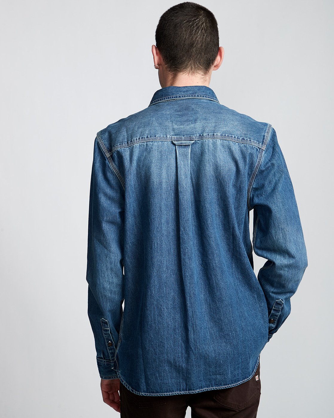 2 Pace Denim - Long Sleeve Shirt Blue Q1SHA6ELF9 Element