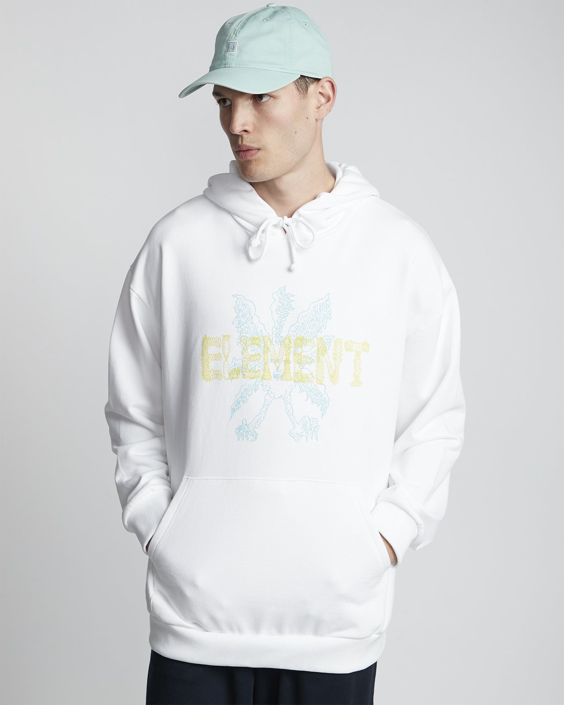 element white hoodie