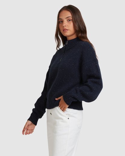 2 BOBBY HALF ZIP SWEATER Blue 207156 Element