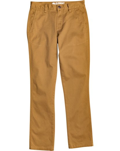 0 Boys' Howland Slim Straight Fit Chino Pants Brown B3183EHO Element