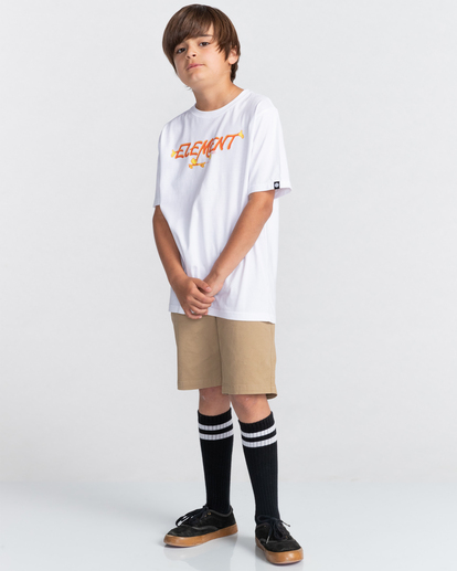 2 Pusher - Short Sleeve T-Shirt for Boys 8-16 White C2SSF2ELP2 Element