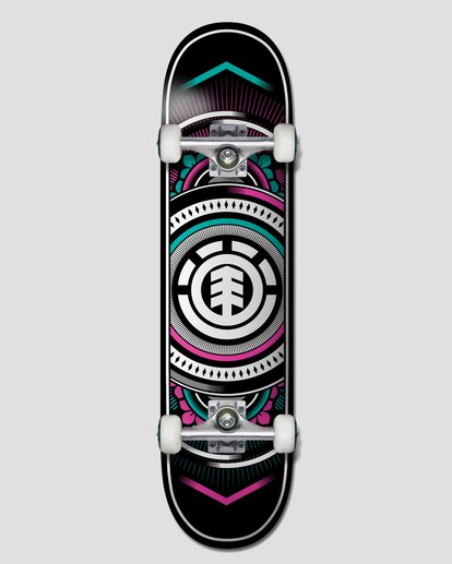 0 Hatched Teal Pink Skateboard Complete  COLGWHTP Element