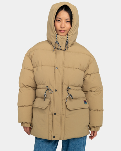 Womens khaki puffer sales jacket