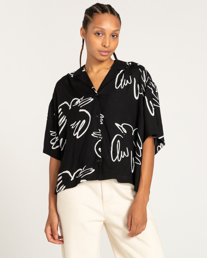 2 Seigler - Camicia a maniche corte da Donna Black ELJWT00100 Element