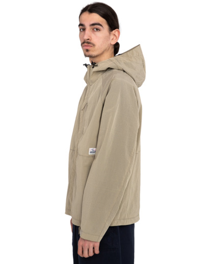 3 Alder Trekka - Hooded Raincoat for Men Beige ELYJK00198 Element