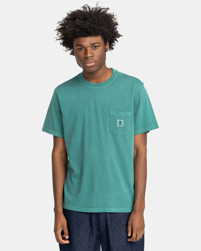 2 Basic Pocket Pigment - Camiseta para Hombre Verde F1SSI1ELF2 Element