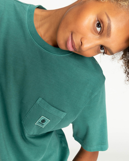 6 Basic Pocket Pigment - Camiseta para Hombre Verde F1SSI1ELF2 Element