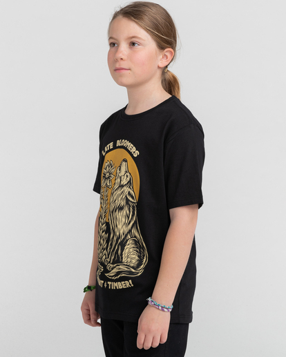 3 Element x Timber! Prowl - T-shirt manches longues en matière biologique pour Enfant Noir F2LSB6ELF2 Element