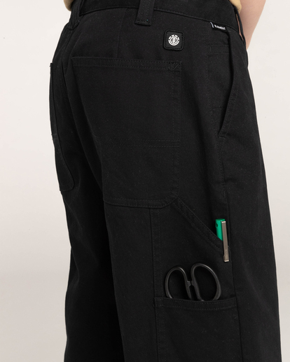 6 Paz Twill - Pantaloni Cargo da Bambini Black F2PTB1ELF2 Element