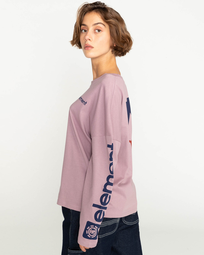 3 Joint 2.0 2022 - T-shirt manches longues en matière biologique pour Femme Violet F3LSC7ELF2 Element