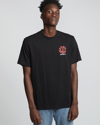 3 Tuckwei - Organic Cotton Short Sleeve T-Shirt for Men Black S1SSF1ELP0 Element