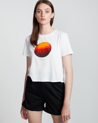 1 Nat Geo Crop - Organic Cotton Short Sleeve T-Shirt for Women White S3SSA8ELP0 Element