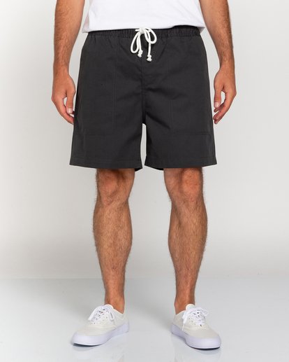 1 Manual Twill 17" - Elasticated Shorts for Men Black W1WKC4ELP1 Element