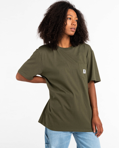 2 Basic Label - Short Sleeves T-Shirt Green Z1SSI1ELF1 Element