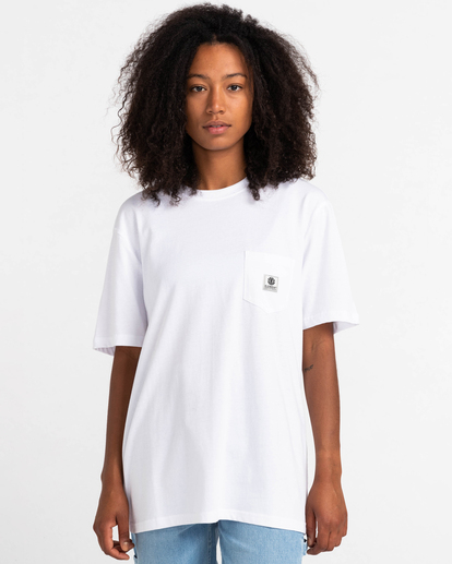 5 Basic Label 2022 - T-shirt manches courtes Blanc Z1SSI1ELF1 Element