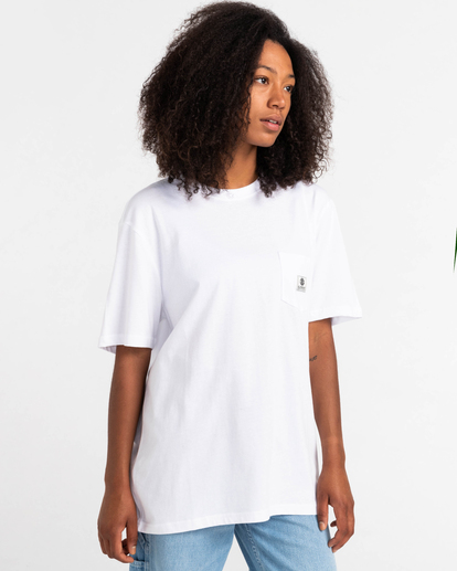 6 Basic Label 2022 - T-shirt manches courtes Blanc Z1SSI1ELF1 Element