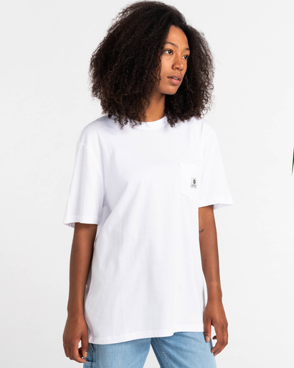 6 Basic Label - T-shirt manches courtes Blanc Z1SSI1ELF1 Element