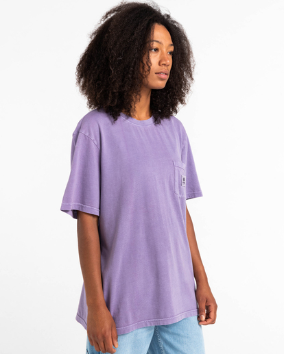 6 Basic Label - Kurzärmeliges T-Shirt Violett Z1SSI1ELF1 Element