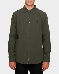 0 Icon Crisp Long Sleeve Shirt Green 193218 Element