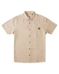 0 Passport Short Sleeve Button-Down Shirt Beige ALYWT00132 Element