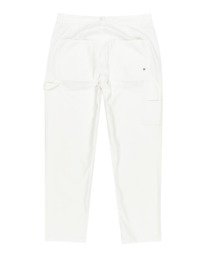 1 Highwater Work - Pantaloni da carpentiere in tela da Uomo White C1PTB4ELP2 Element