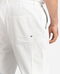 5 Highwater Work - Pantaloni da carpentiere in tela da Uomo White C1PTB4ELP2 Element