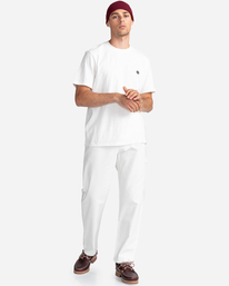 6 Highwater Work - Pantaloni da carpentiere in tela da Uomo White C1PTB4ELP2 Element