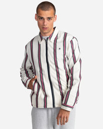 1 Parker Stripes - Soprabito con zip da Uomo White C1SHC7ELP2 Element