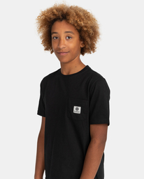 3 Basic Label - Short Sleeve T-Shirt for Boys 8-16 Black C2SSD1ELP2 Element