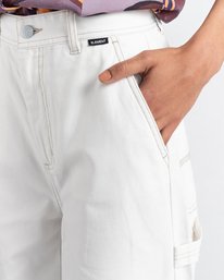 4 Utility - Canvas Trousers for Women White C3PTB2ELP2 Element