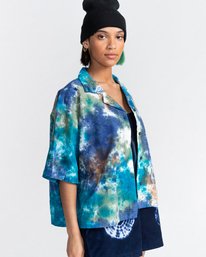 2 Haslev Tie Dye - Kurzärmliges Hemd für Frauen Blau C3SHB4ELP2 Element