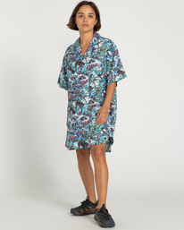 5 Quilt - Shirt Dress for Women Blue ELJWD00106 Element