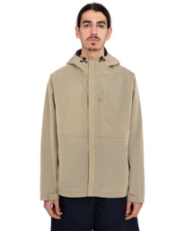 2 Alder Trekka - Hooded Raincoat for Men Beige ELYJK00198 Element