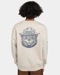 7 Smokey Bear x Element Please - Felpa da Uomo White ELYSF00154 Element