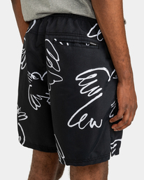 7 Chillin Hybrid - Elasticated Hybrid Shorts for Men Black ELYWS00120 Element