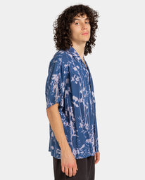 3 Resort - Camicia a maniche corte da Uomo Blue ELYWT00118 Element